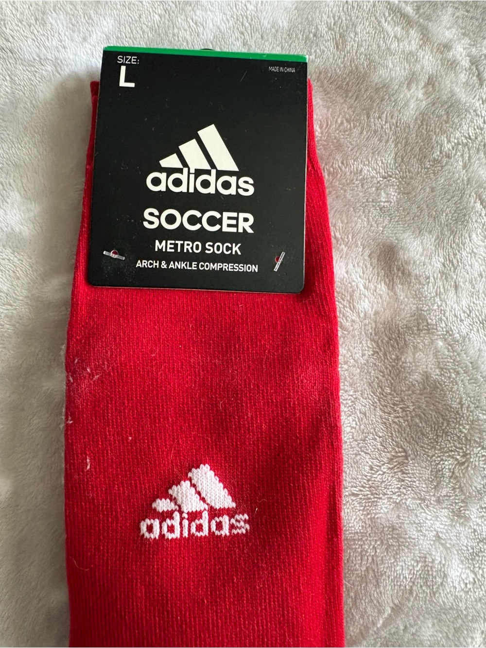 adidas Kids Metro Soccer Socks - Red with White Logo